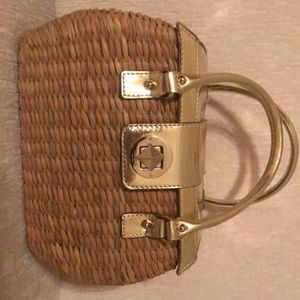 Gold and straw Kate spade handbag